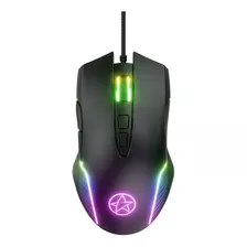 Mouse De Juego Ergonomico Led Rgb Raton Usb 7200dpi Negro Gamer