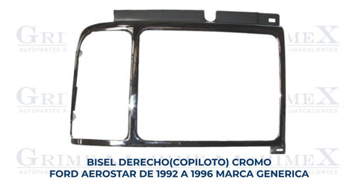 Bisel Ford Aerostar 1992-92-1993-1994-1995-1996-96 Derecho Foto 2