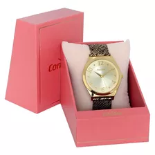 Relógio Condor Feminino Copc21jgf/4d Onça Dourado Esteira 