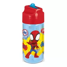 Botella Tritán Spiderman Marvel 430 Ml Con Pajita Libre Bpa 