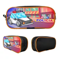 Estojo Escolar Grande Simples Policia Pr/am 1zp