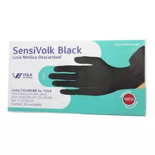 Luva Nitrilica Descartável Preta Black C/50 Sensivolk