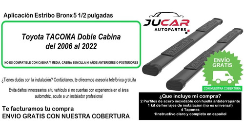 Estribos Bronx Toyota Tacoma 2006-2021 Doble Cabina Foto 9