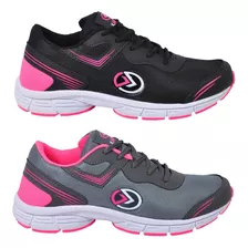 2 Pares Tenis Feminino Caminhada Academia Confort Promoçao