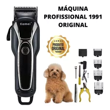 Máquina Profissional Kemei Sem Fio Bivolt P/ Tosa Cão E Gato