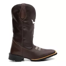 Bota Botina Texana Country Masculina Em Couro Boi Vazado