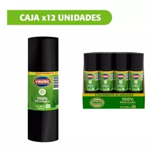 Caja 12 Rollos De Bolsa Para Basura Negra 70x90 20u Virutex