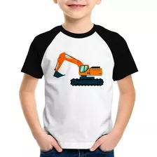 Camiseta Raglan Infantil Escavadeira