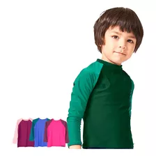 Camiseta Blusa Infantil Uv50+ Kit C/ 2 Unidades Proteção 