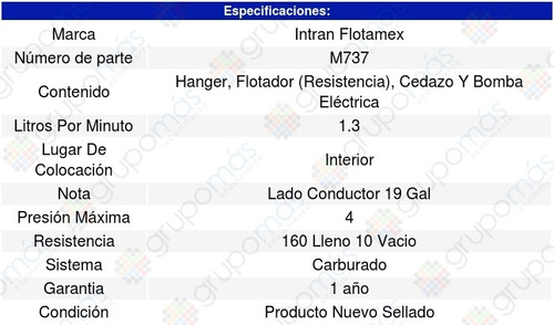 Base Y Bomba Gasolina Ford F-250 Custom 4.9l L6 87-89 Intran Foto 3