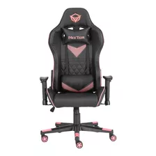 Silla De Escritorio Meetion Chr14 Mt-chr14 Gamer Ergonómica Negra Y Rosa Con Tapizado De Cuero Sintético