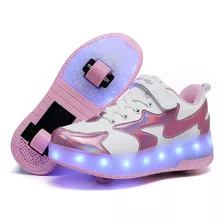 Novo Estilo De Sapatos Heelys Para Meninas, Com Luz Le, Reca