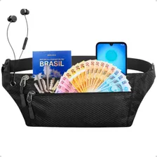 Pochete Impermeável Porta Celular Slim Bolsa Bike Fitness Cor Azul Desenho Do Tecido Liso