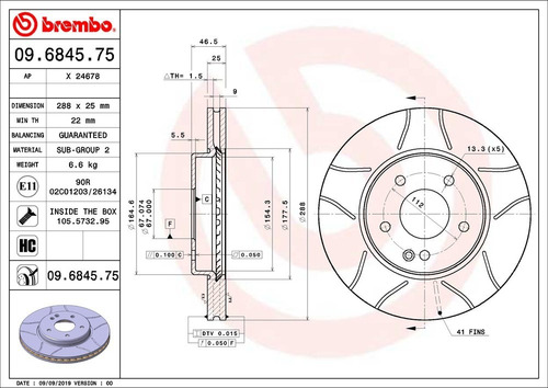 Discos Brembo Max Mercedes-benz E-class E240 T 01-02 D Par Foto 2