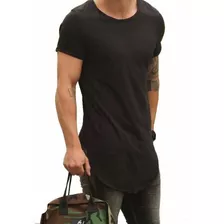 Camiseta Long Masculina Oversized Swag Longline Viscose