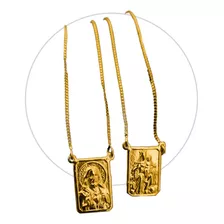 Escapulário Jesus Cristo Moeda Antiga E Banhado A Ouro 18k Cor Dourado