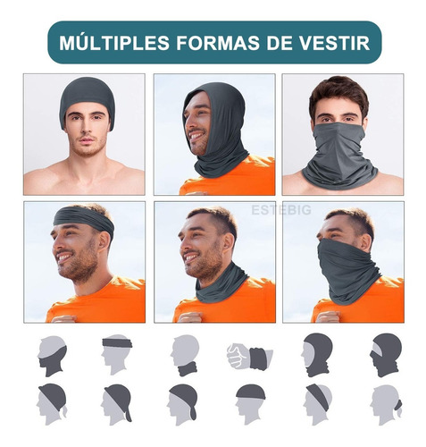 6pzs Bandanas Deportivas Mascara Para Moto Ciclismo Sol Foto 6