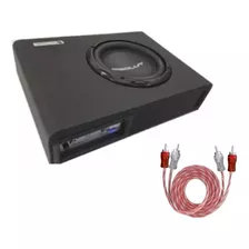 Caixa Som Amplificada Aut Mini Slim Sub8 Pol + Rca 5m Brinde