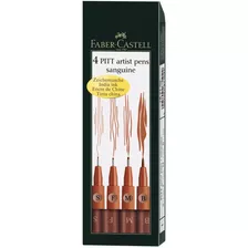 Canetas Pitt Faber-castell Sanquina 4 Canetas Pontas S-f-m-b