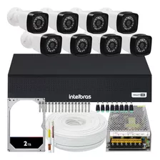 Kit Dvr Intelbras 8 Canais H.265 2tb 8 Câmeras Full Hd 20m