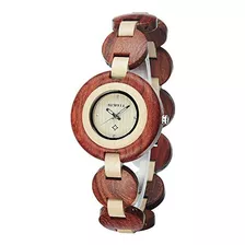 Bewell Reloj De Madera Mujer Reloj De Pulsera De Cuarzo Anal