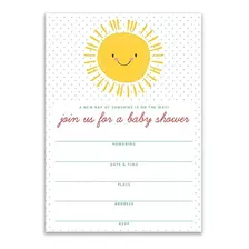 Invitaciones Para Baby Shower Happy Sunshine Género Neutro