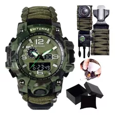 Relógio Paracord Masculino Militar Sobrevivência Shiyunme