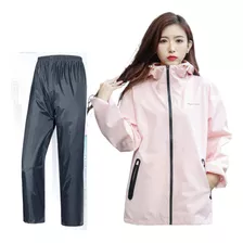 Impermeable Motociclista Reflejante Finotraje De Mujer Rosa