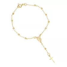 Pulseira De Ouro Feminina 18k Banhada Terço Garantia