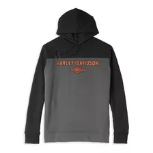 Moleton Harley-davidson Colorblock Pullover C/ Capuz Tam M