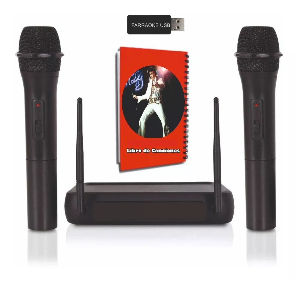 Karaoke Smart Usb 2023 + 2 Micrófonos Inalambricos Y Libro
