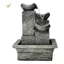 Fonte Água Decoração Ornamental Enfeite Mesa 26cm Novidade Cor Cinza-claro Bivolt