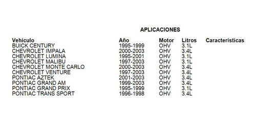 Junta Multiple De Escape Pontiac Grand Prix 1996 3.1l Dc Foto 2