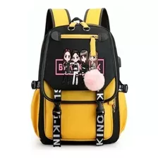 Mochila Juvenil Coreana Kpop Para Blackpink Con Puerto Usb