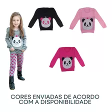 Kit 3 Blusas Com Mangas Longas Crianças Infantil Menina