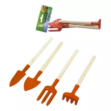 Kit Jardinagem 4 Item Pá Garfo Aço Carbono Jardim Ferramenta