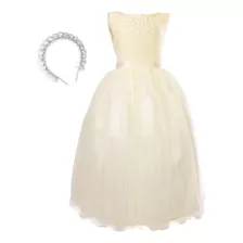 Vestido Longo Dourado Formatura Daminha Florista Luxo 4/16