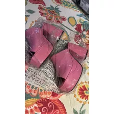 Sandalias Sarkany Nuevas De Cuero Rosado Altas Talle 38