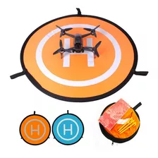 Pista De Pouso Drone Pad 75cm 2x1 Azul/laranja Com Adesivos