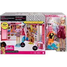 Barbie Muñeca Y Dream Closet Armario Giratorio + 25prendas