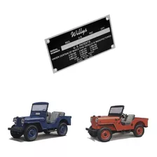 Plaqueta Identificação Chassi Número Série Jeep Willys Cj3