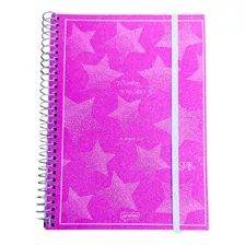 Agenda Planner Capa Dura Linha Star Com Brilho 160 Páginas