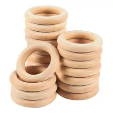 Paquete De 20 Anillos De Madera Natural Sin Terminar Para M.