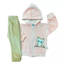 Conjunto Campera Plush Con Capucha Y Pantalón Buho 23215yb