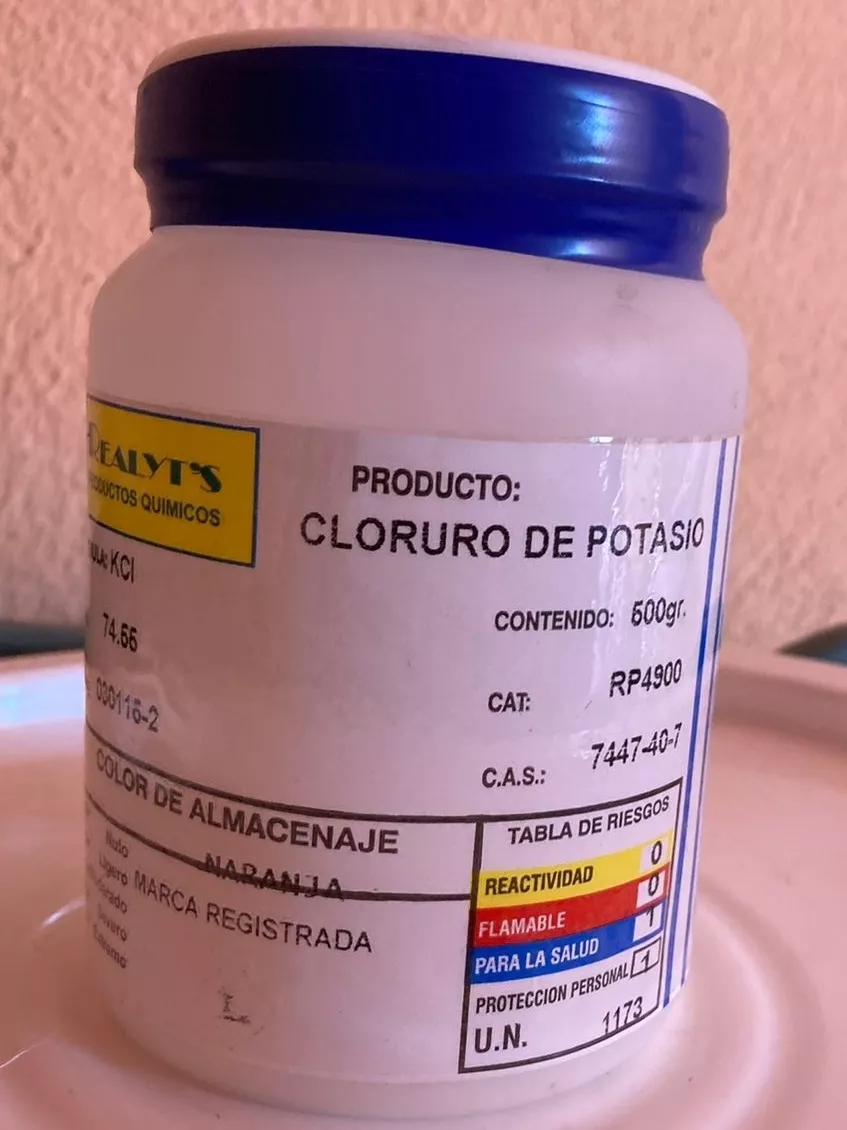 Cloruro De Potasio Acs Ra Frasco De 500 Grs.