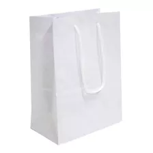 50 Sacolas Branca De Papel 25x17x6 Lembrança Surpresa 90gr