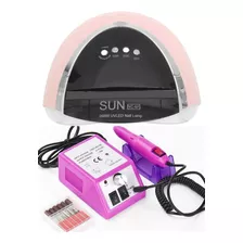 Combo Cabina Uv/led Sun 268w Tactil + Torno De Uñas