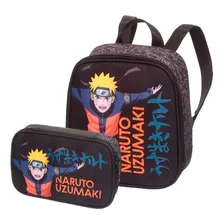 Lancheira Térmica + Estojo Box Grande Naruto Ninja Run