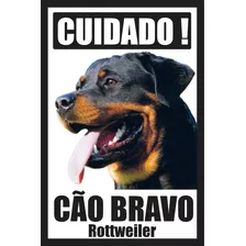 Placa Cão Bravo Rottweiler Tamanho 20x30 Cm Mod.5