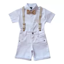 Conjunto Social Branco Camisa Manga Curta - Infantil Menino